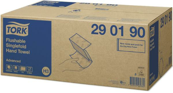 TORK TOWEL ZZ FOLD FLUSHABLE (3750/15) #290190