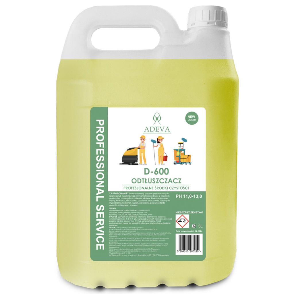 ADEVA D-600 5L - PREPARAT ODTŁUSZCZAJĄCY 5L