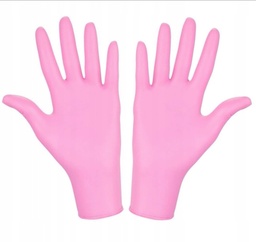 [4563] RĘKAWICE NITRYLOWE RÓŻOWE "M" B/PUD (100 SZT)