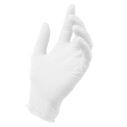 [9091] RĘKAWICE LATEKSOWE PUDROWE BIAŁE L (100 SZT)-V23
