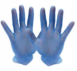 [3696] RĘKAWICE WINYLOWE BEZPUDROWE NIEB. M (100 SZT)